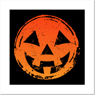 Jack O Lantern Pumpkin Face Posters and Art